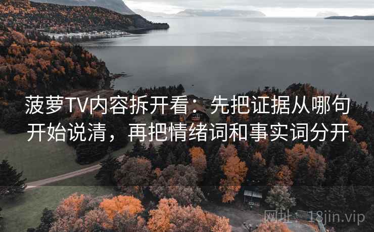 菠萝TV内容拆开看：先把证据从哪句开始说清，再把情绪词和事实词分开
